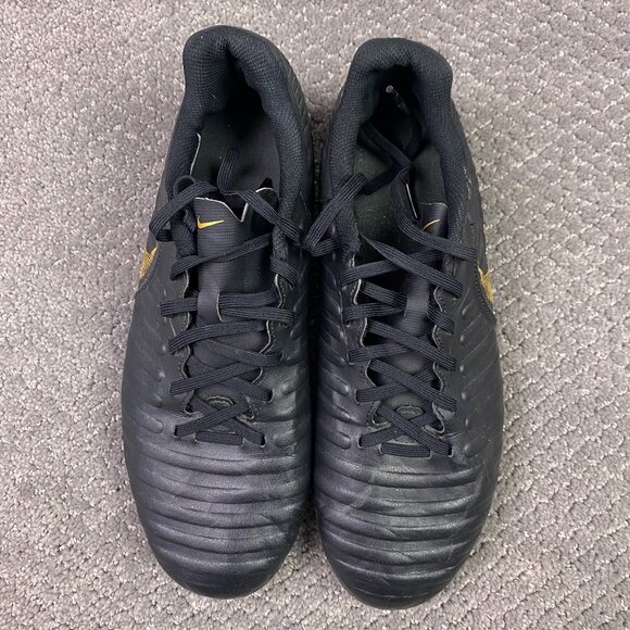 Nike Tiempo Legend 7 Soccer Cleats Men's Size 8 Black Gold Shoes Football - Picture 2 of 9